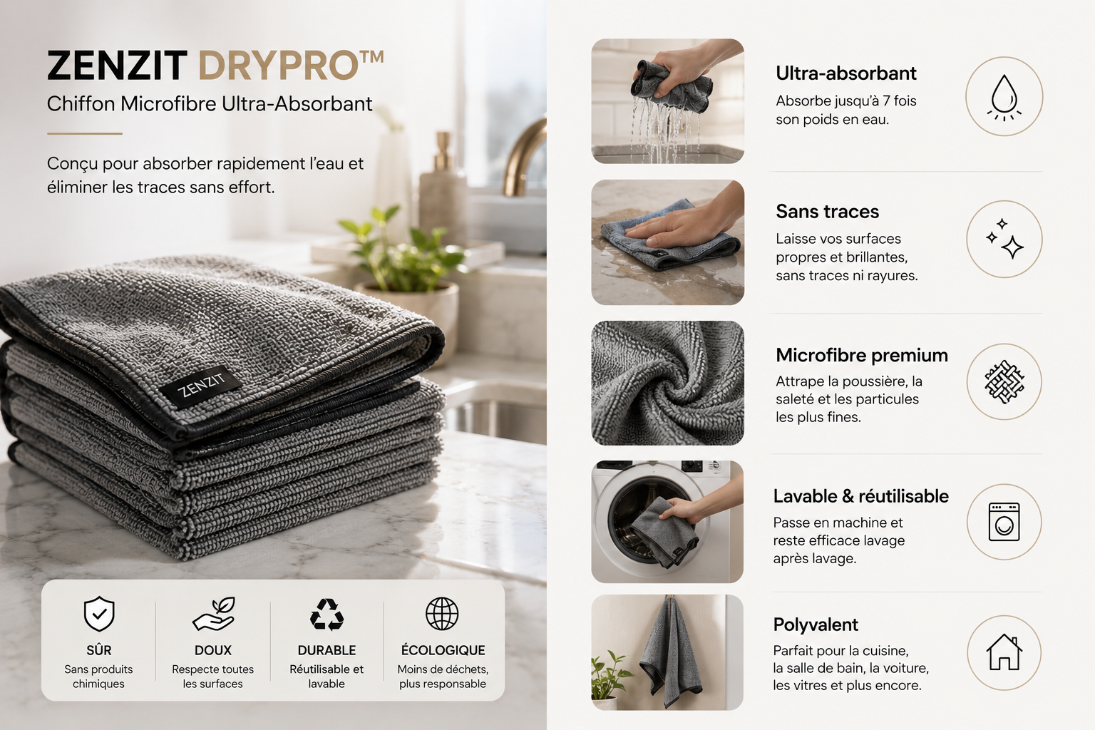 ZENZIT DryPro™ Chiffon microfibre 40cmX40cm